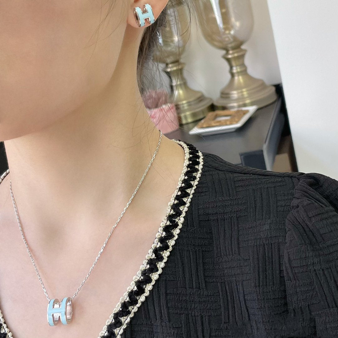 [Peak]POP H SKY BLUE NECKLACE