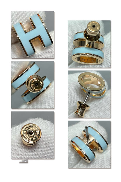 [Peak]POP H SKY BLUE STUD EARRINGS