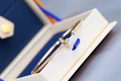 [Peak]IDYLLE ROSE GOLD OPEN BRACELET DIAMOND PAVED