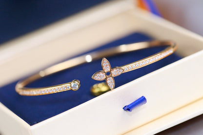 [Peak]IDYLLE ROSE GOLD OPEN BRACELET DIAMOND PAVED