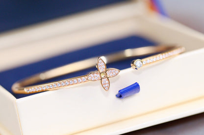 [Peak]IDYLLE ROSE GOLD OPEN BRACELET DIAMOND PAVED