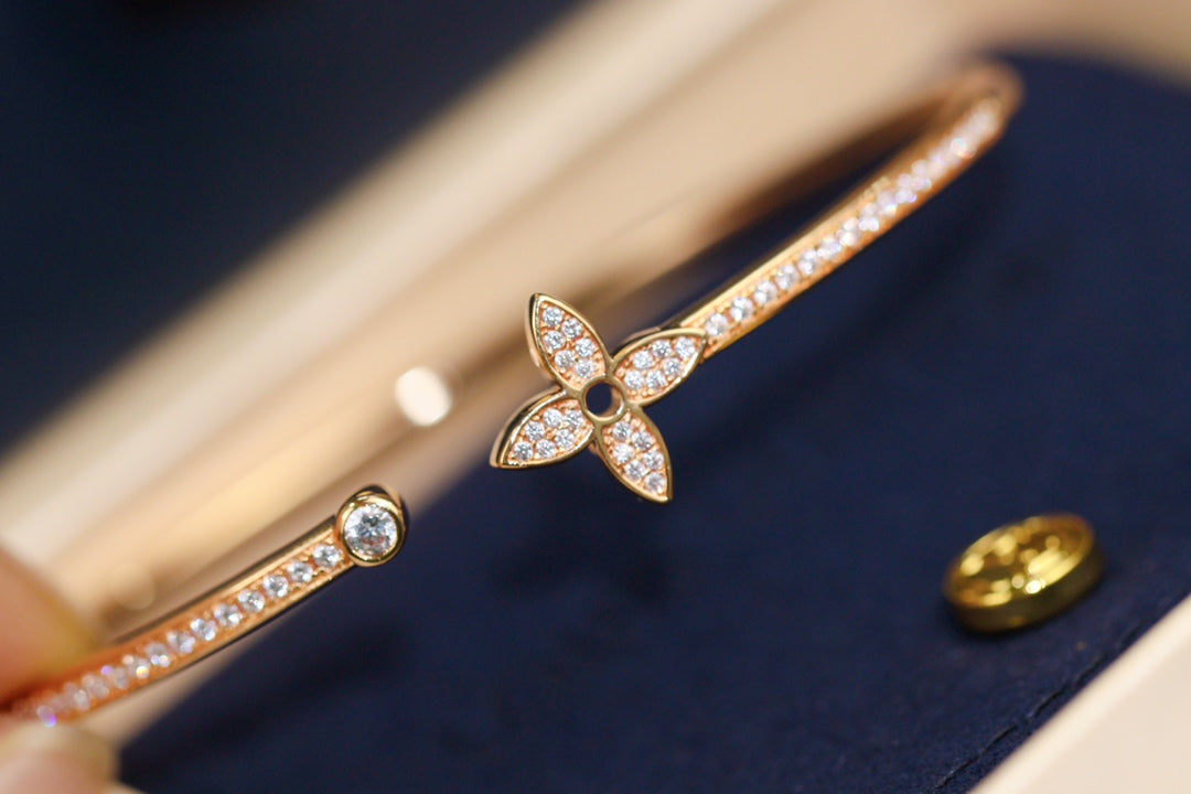 [Peak]IDYLLE ROSE GOLD OPEN BRACELET DIAMOND PAVED