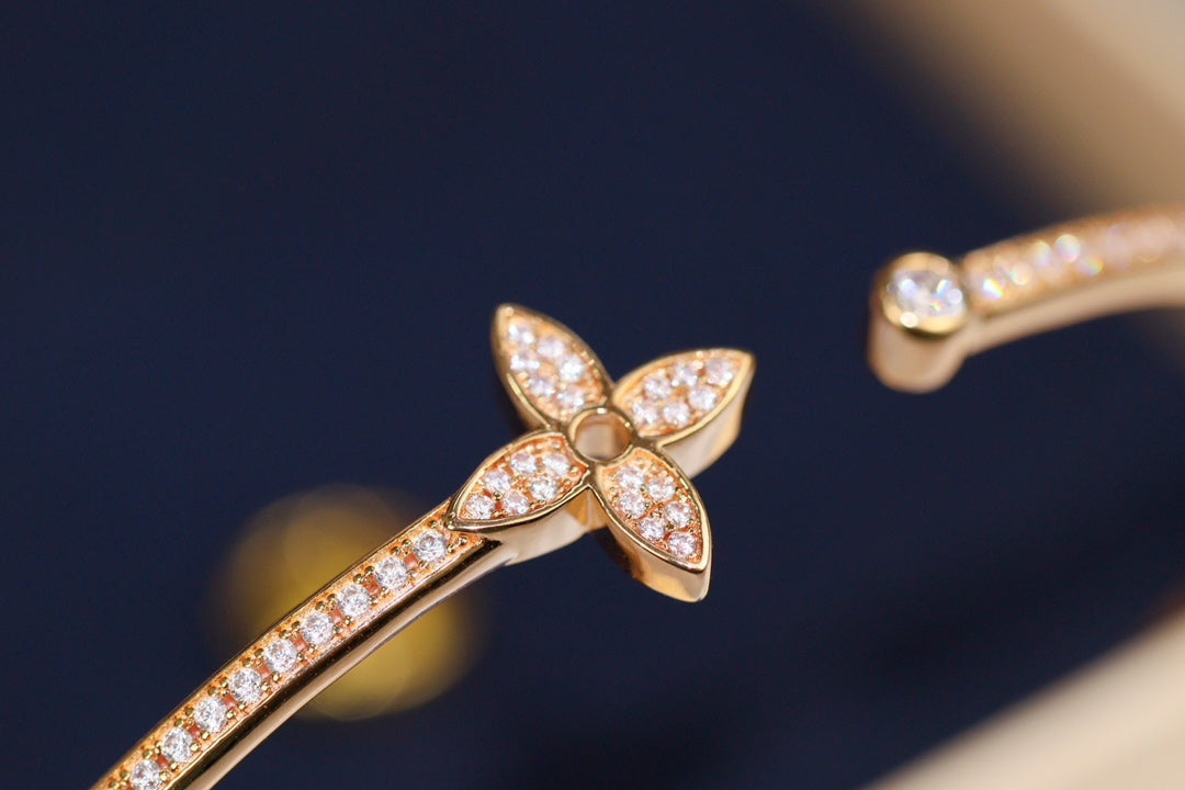 [Peak]IDYLLE ROSE GOLD OPEN BRACELET DIAMOND PAVED