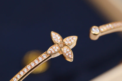 [Peak]IDYLLE ROSE GOLD OPEN BRACELET DIAMOND PAVED
