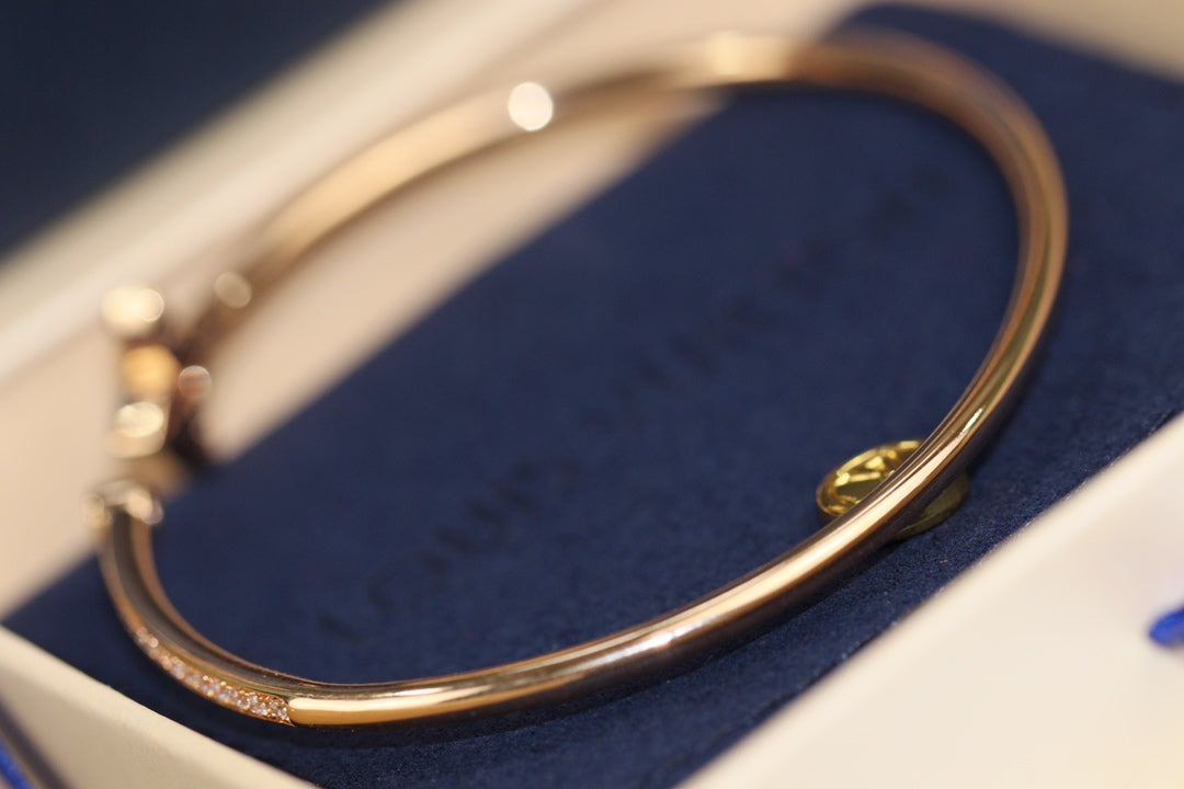 [Peak]IDYLLE ROSE GOLD OPEN BRACELET DIAMOND PAVED