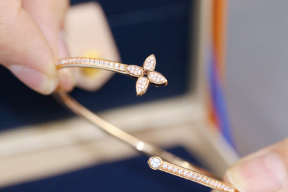 [Peak]IDYLLE ROSE GOLD OPEN BRACELET DIAMOND PAVED