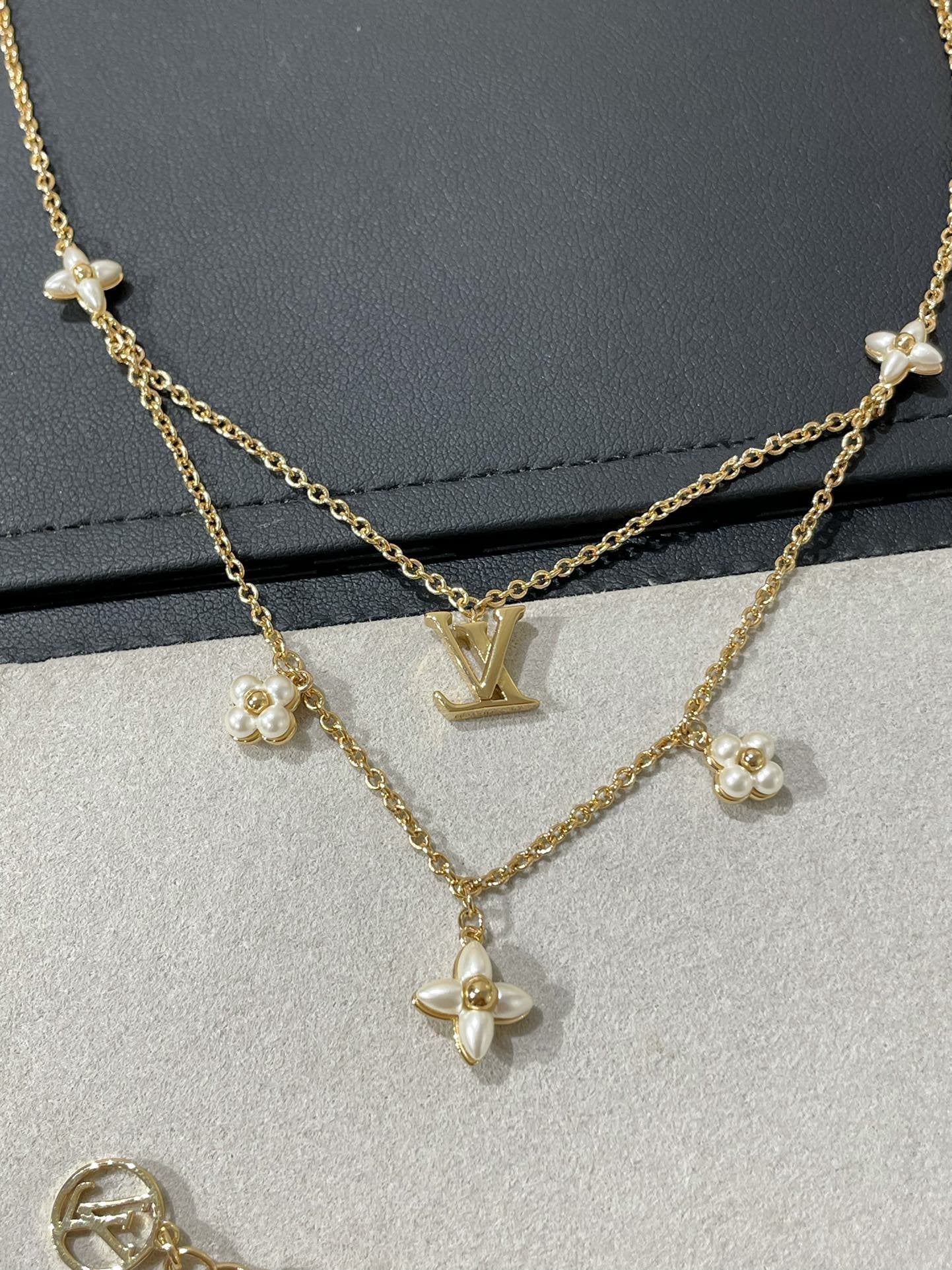 [Peak]FLOWERGRAM GOLD MOP DOUBLE ROW NECKLACE