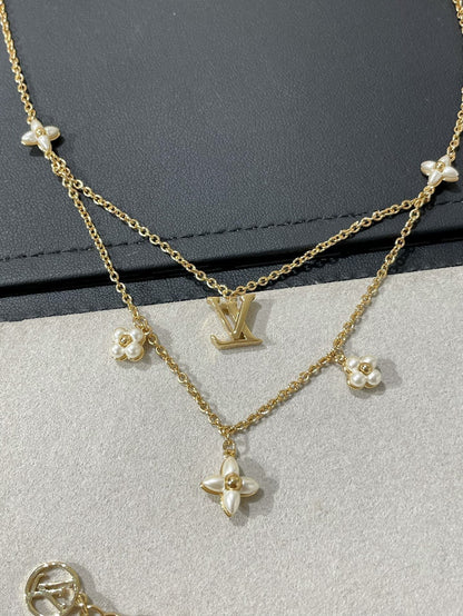 [Peak]FLOWERGRAM GOLD MOP DOUBLE ROW NECKLACE