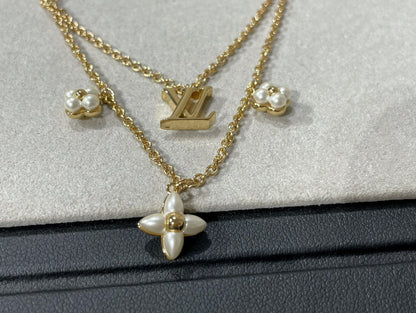 [Peak]FLOWERGRAM GOLD MOP DOUBLE ROW NECKLACE