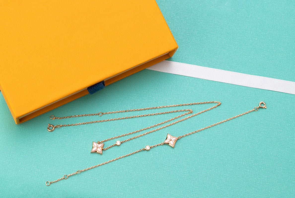 [Peak]STAR PINK MOP 1 DIAMOND ROSE GOLD NECKLACE