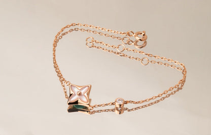 [Peak]STAR PINK MOP 1 DIAMOND ROSE GOLD NECKLACE