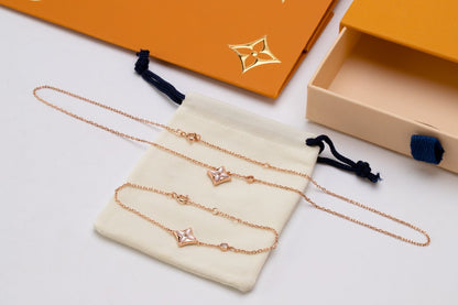 [Peak]STAR PINK MOP 1 DIAMOND ROSE GOLD NECKLACE