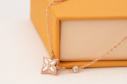 [Peak]STAR PINK MOP 1 DIAMOND ROSE GOLD NECKLACE