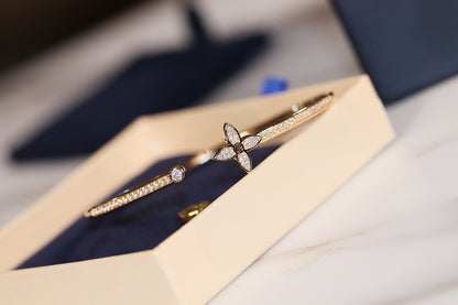 [Peak]IDYLLE GOLD OPEN BRACELET DIAMOND PAVED
