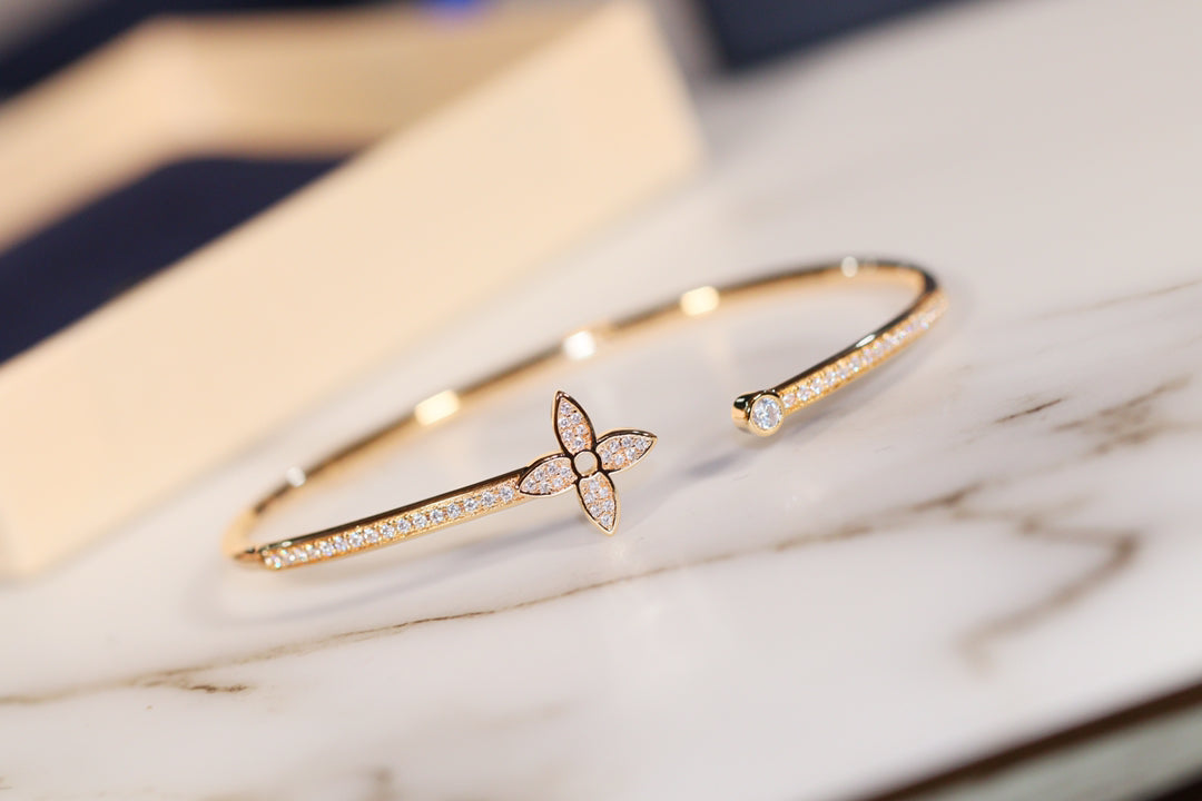 [Peak]IDYLLE GOLD OPEN BRACELET DIAMOND PAVED