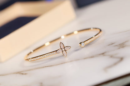 [Peak]IDYLLE GOLD OPEN BRACELET DIAMOND PAVED