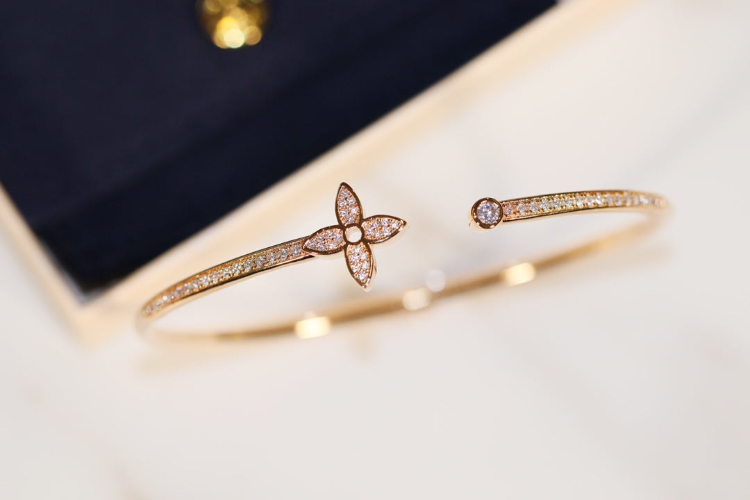 [Peak]IDYLLE GOLD OPEN BRACELET DIAMOND PAVED
