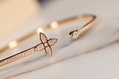 [Peak]IDYLLE GOLD OPEN BRACELET DIAMOND PAVED