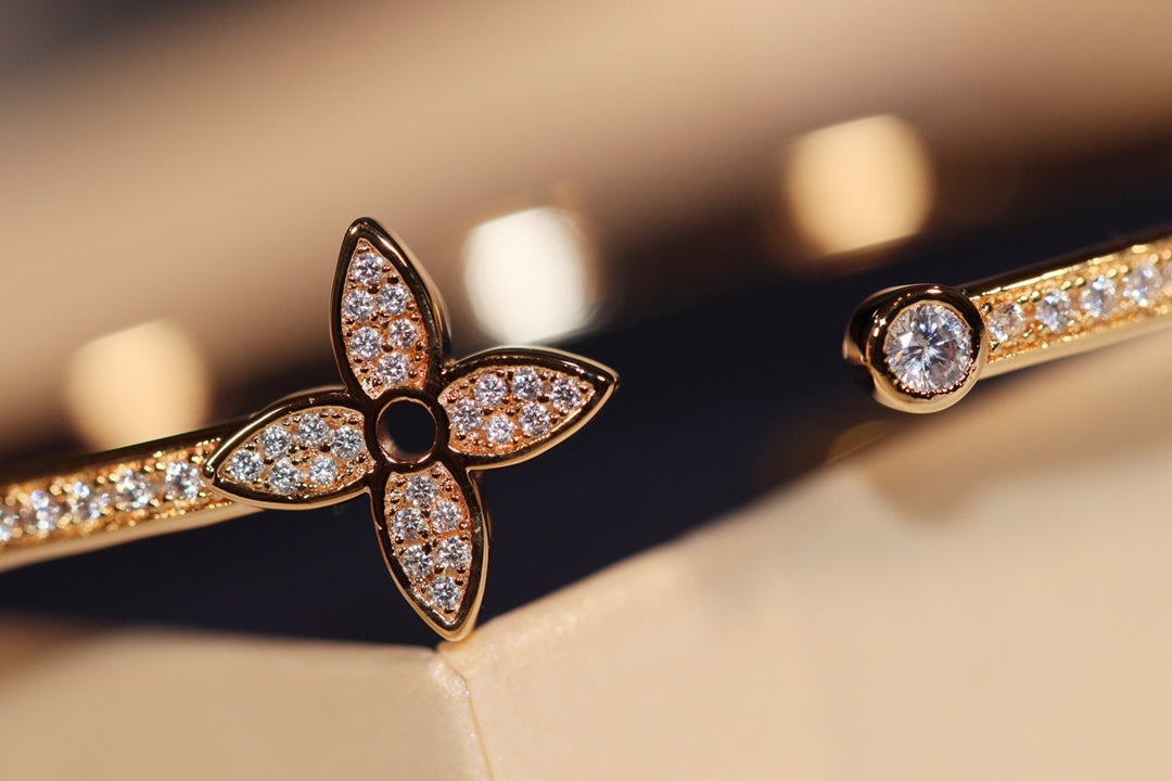 [Peak]IDYLLE GOLD OPEN BRACELET DIAMOND PAVED
