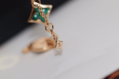 [Peak]STAR AND SUN 4 MOTIF ROSE GOLD MALACHITE BRACELET