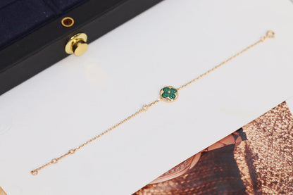 [Peak]STAR AND SUN 4 MOTIF ROSE GOLD MALACHITE BRACELET