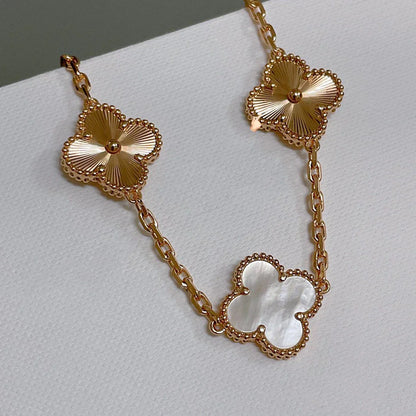 [Peak]LUCKY CLOVER 5-MOTIF BRACELET - WHITE MOTHER-OF-PEARL COLLECTION
