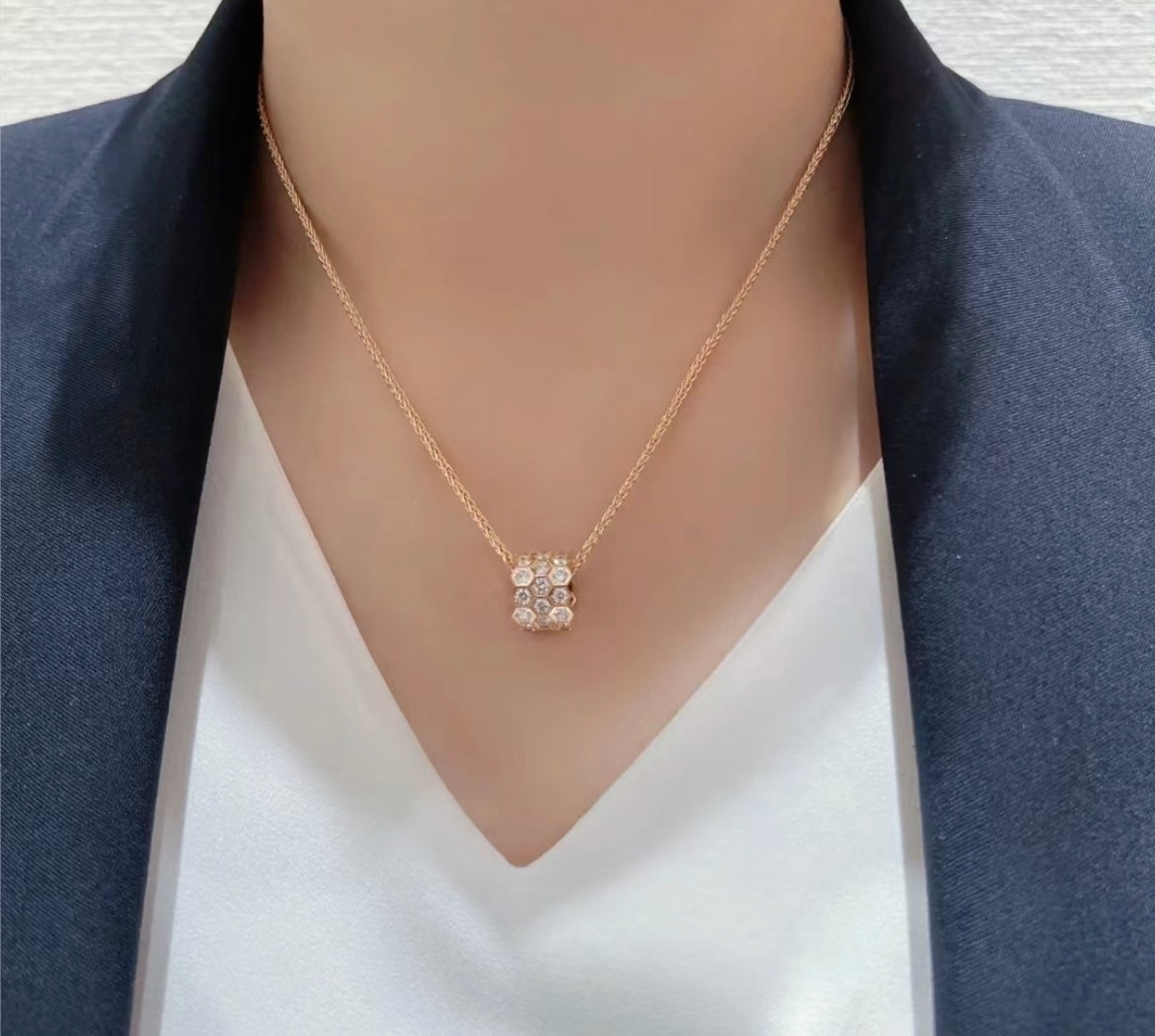 [Peak]BEE LOVE DIAMOND PAVED 3 ROW NECKLACE