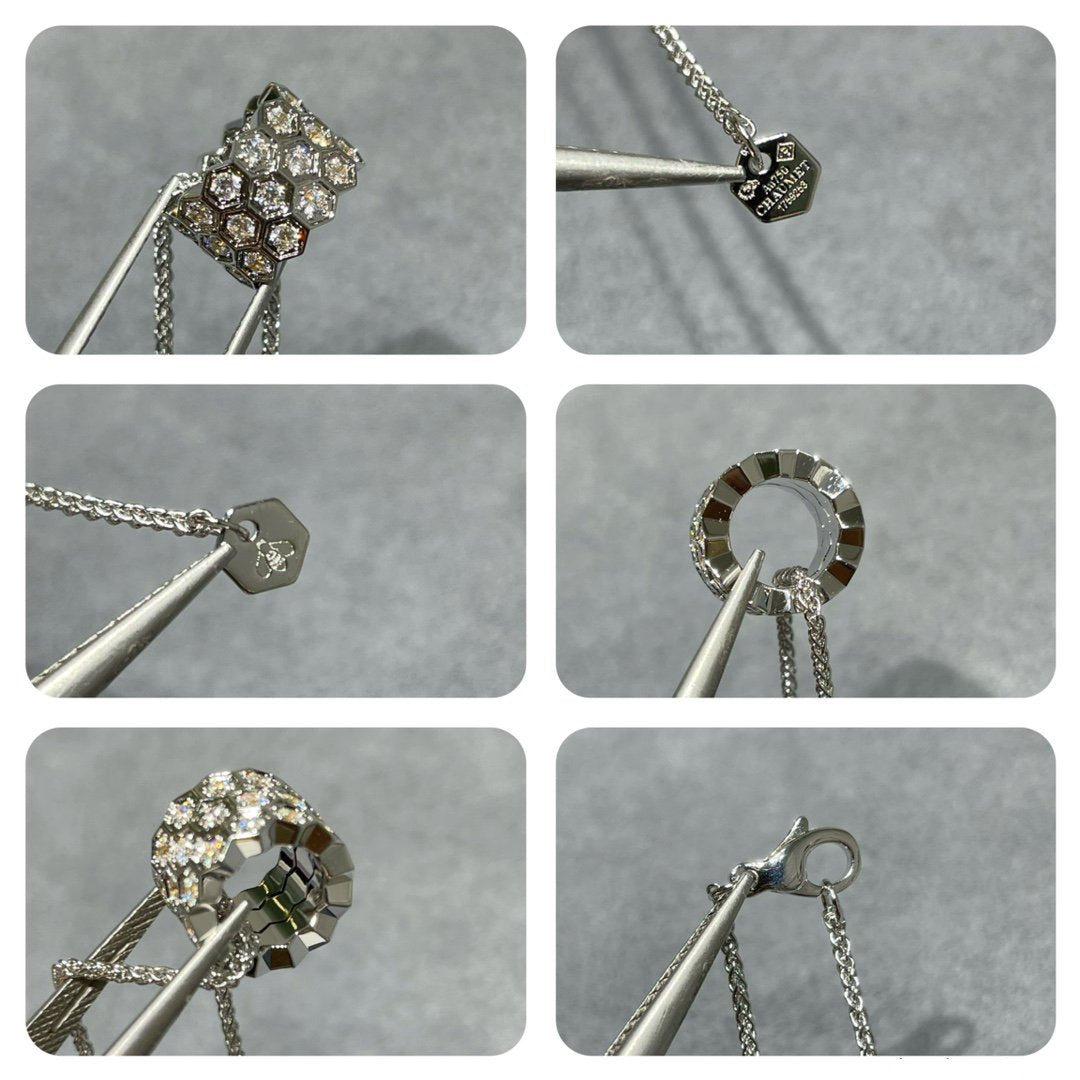 [Peak]BEE LOVE DIAMOND PAVED 3 ROW NECKLACE