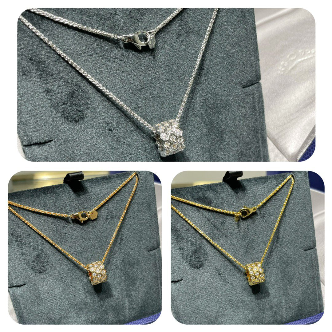 [Peak]BEE LOVE DIAMOND PAVED 3 ROW NECKLACE