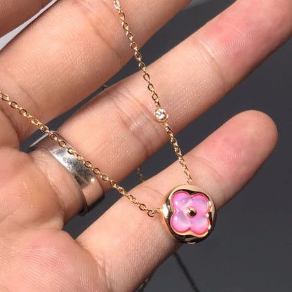 [Peak]COLOR BLOSSOM PINK MOP SUN GOLD NECKLACE
