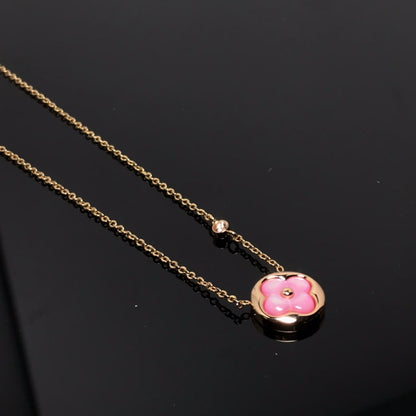 [Peak]COLOR BLOSSOM PINK MOP SUN GOLD NECKLACE