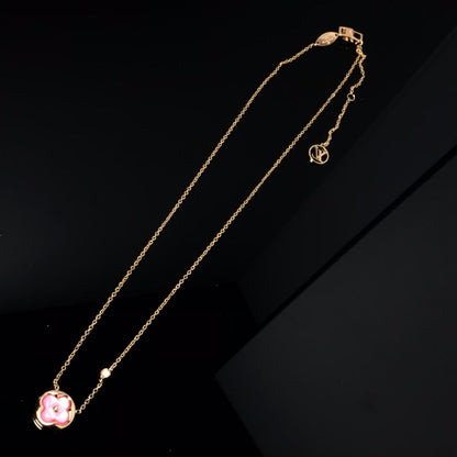 [Peak]COLOR BLOSSOM PINK MOP SUN GOLD NECKLACE
