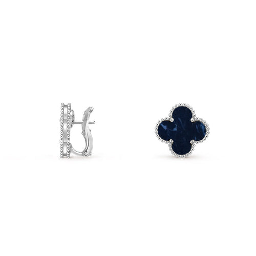 [Peak]15MM CLOVER FLOWER STUD EARRINGS WHITE GOLD COLLECTION