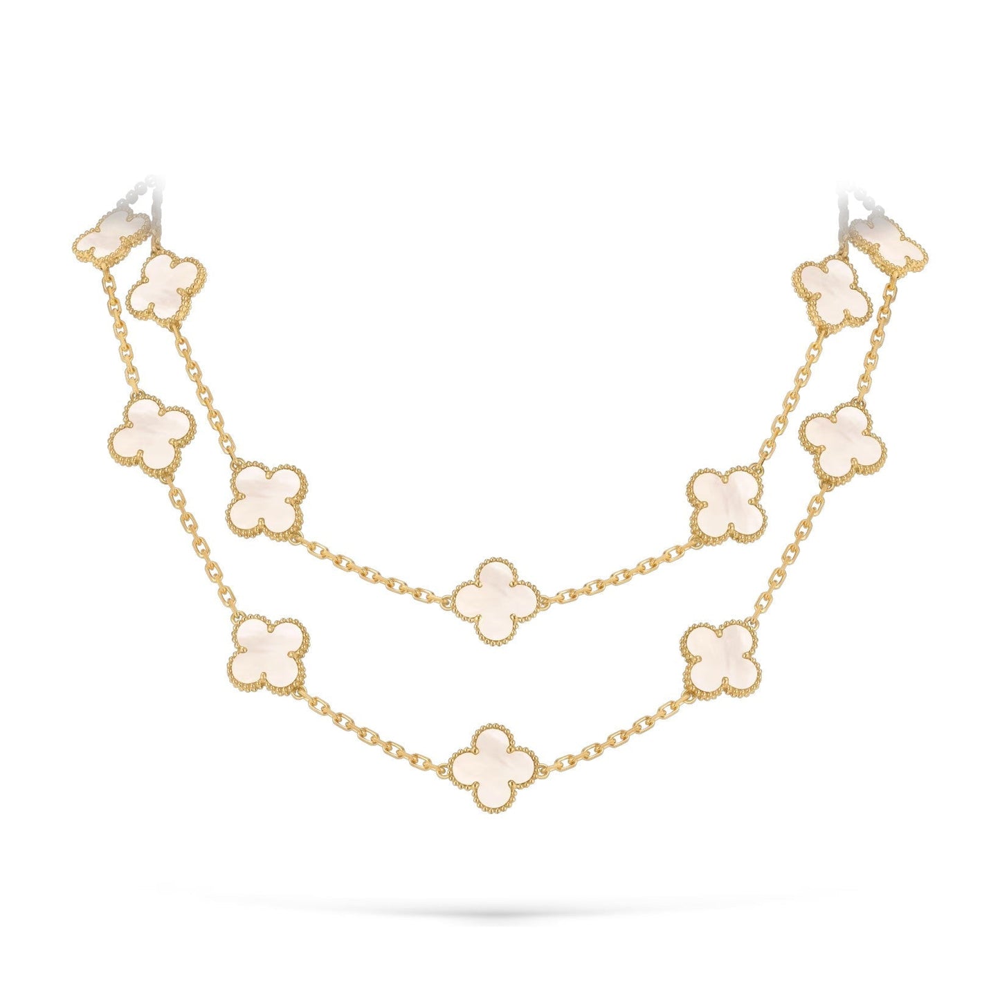 [Peak]CLASSIC 20-MOTIF LUCKY CLOVER LONG NECKLACE GOLD COLLECTION