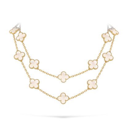 [Peak]CLASSIC 20-MOTIF LUCKY CLOVER LONG NECKLACE GOLD COLLECTION