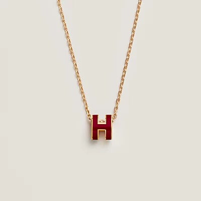 [Peak]HM CLIC RED ENAMEL GOLD NECKLACE