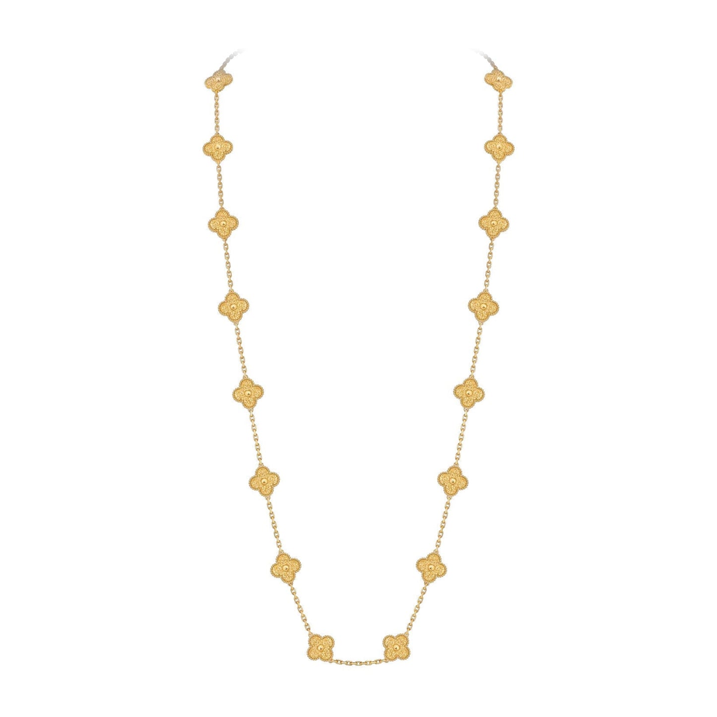 [Peak]CLASSIC 20-MOTIF LUCKY CLOVER LONG NECKLACE GOLD COLLECTION