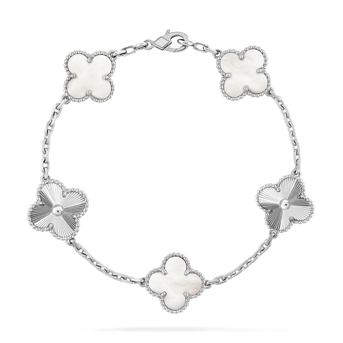 [Peak]LUCKY CLOVER 5-MOTIF BRACELET - WHITE MOTHER-OF-PEARL COLLECTION