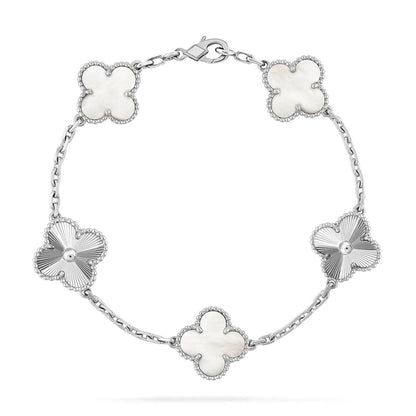 [Peak]LUCKY CLOVER 5-MOTIF BRACELET - WHITE MOTHER-OF-PEARL COLLECTION