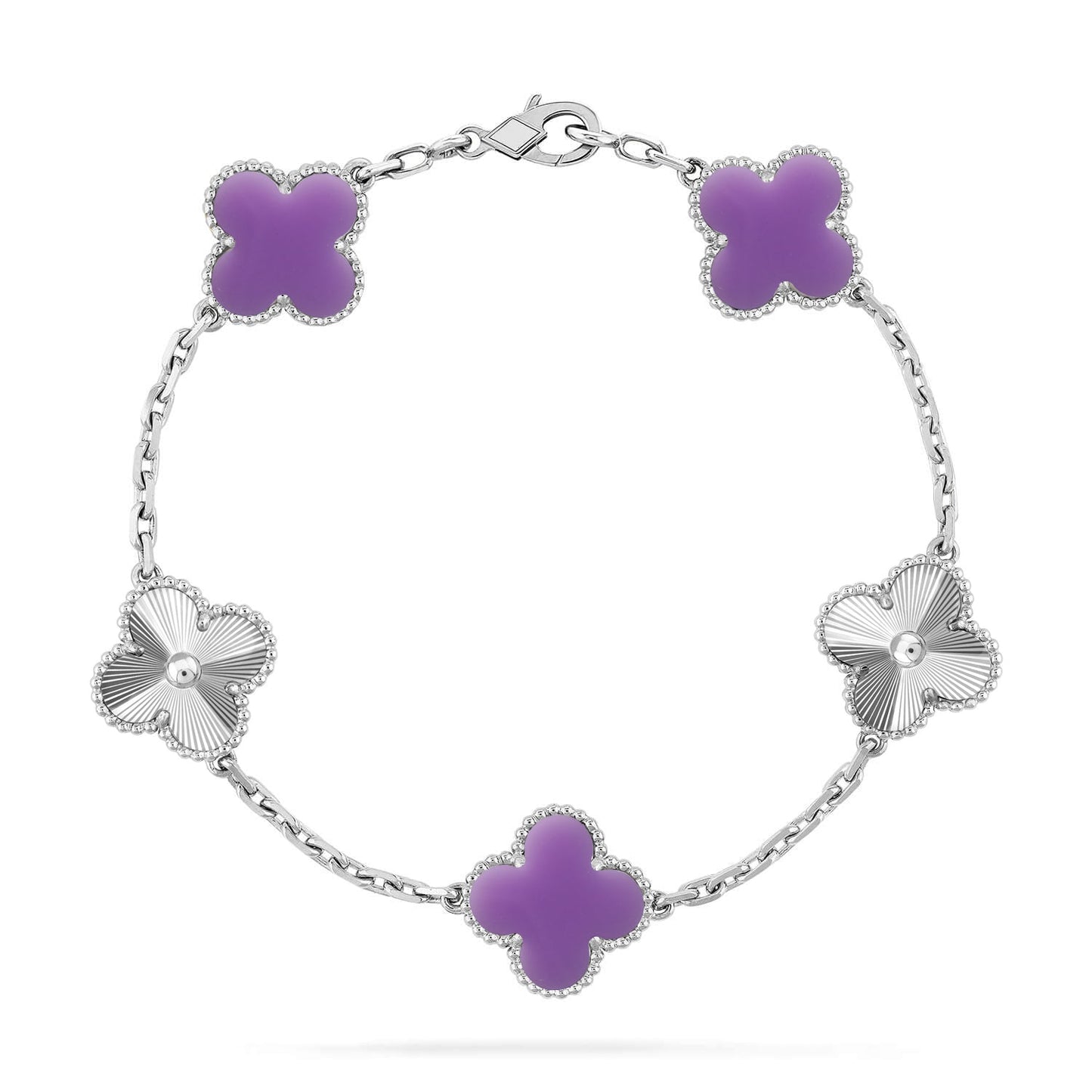 [Peak]LUCKY CLOVER 5-MOTIF BRACELET - LAVENDER COLLECTION