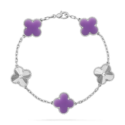 [Peak]LUCKY CLOVER 5-MOTIF BRACELET - LAVENDER COLLECTION