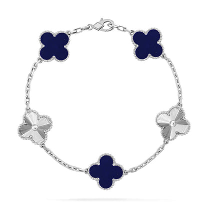 [Peak]LUCKY CLOVER 5-MOTIF BRACELET - LAPIS LAZULI COLLECTION