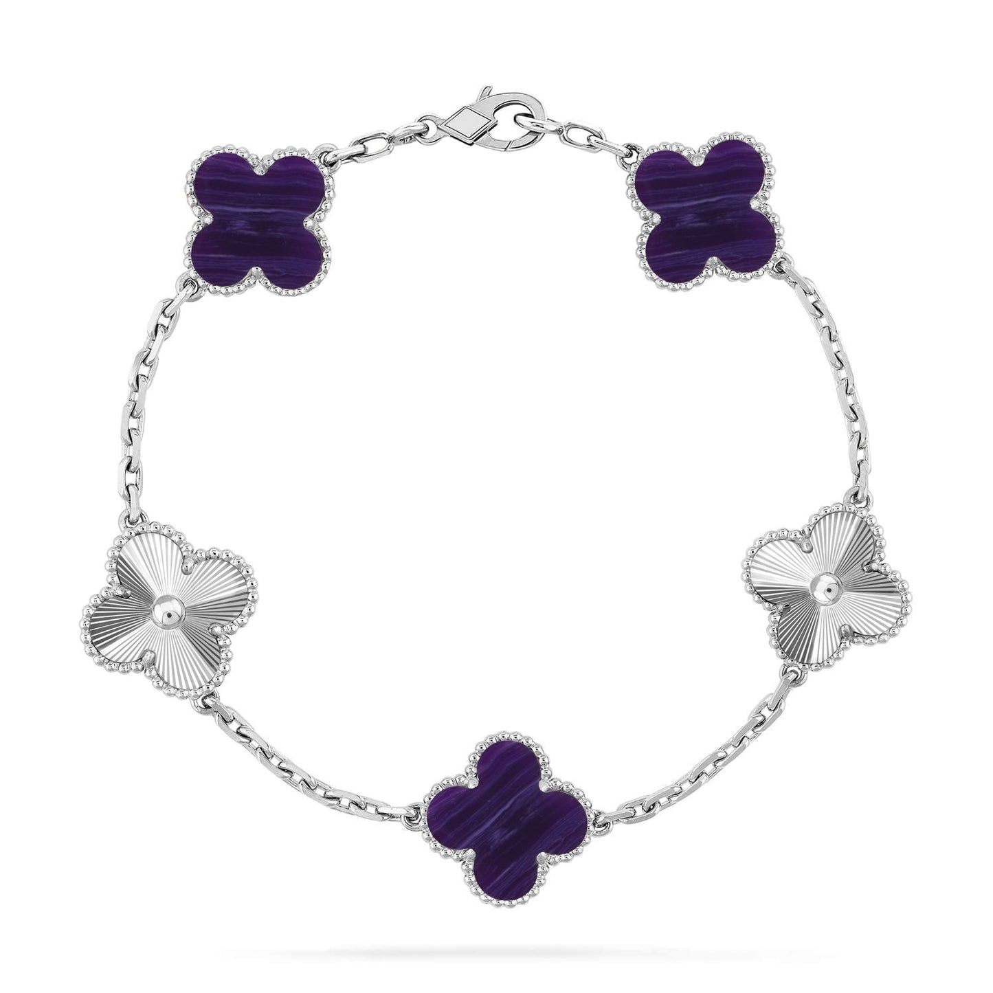 [Peak]LUCKY CLOVER 5-MOTIF BRACELET - CHAROITE COLLECTION