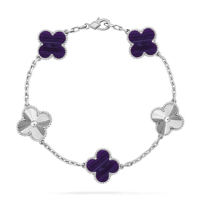 [Peak]LUCKY CLOVER 5-MOTIF BRACELET - CHAROITE COLLECTION