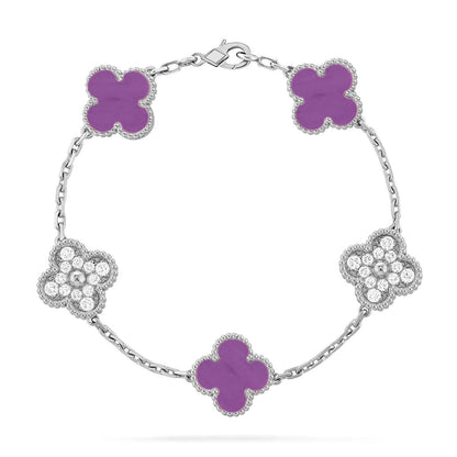 [Peak]LUCKY CLOVER 5-MOTIF BRACELET - VIOLET COLLECTION