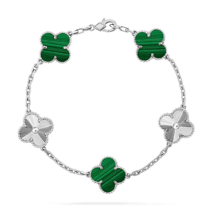 [Peak]LUCKY CLOVER 5-MOTIF BRACELET - MALACHITE COLLECTION