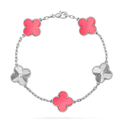 [Peak]LUCKY CLOVER 5-MOTIF BRACELET - PINK MOTHER-OF-PEARL COLLECTION