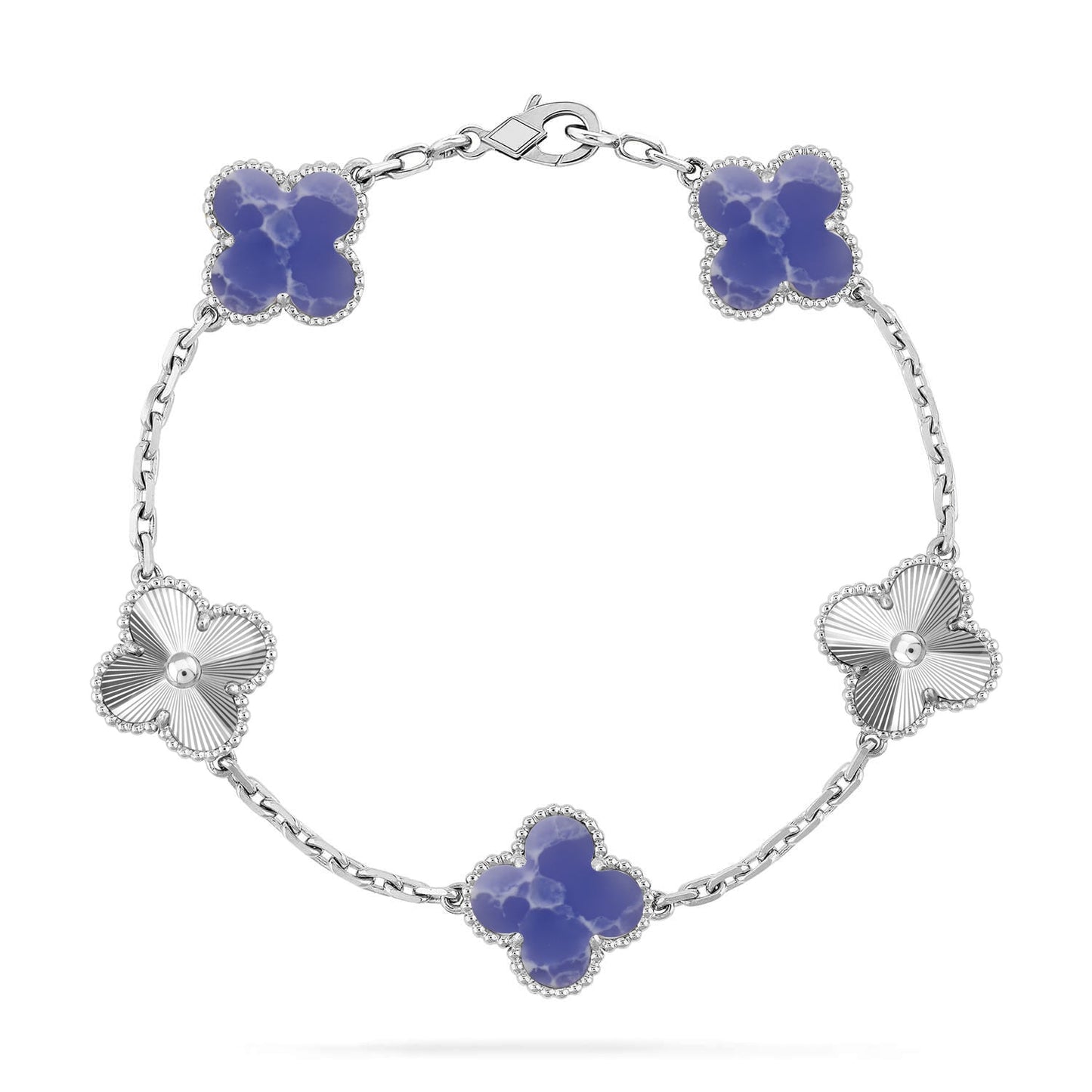 [Peak]LUCKY CLOVER 5-MOTIF BRACELET - BLUE LARIMAR COLLECTION