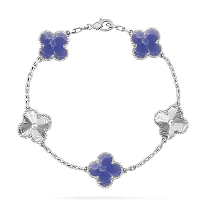 [Peak]LUCKY CLOVER 5-MOTIF BRACELET - BLUE LARIMAR COLLECTION