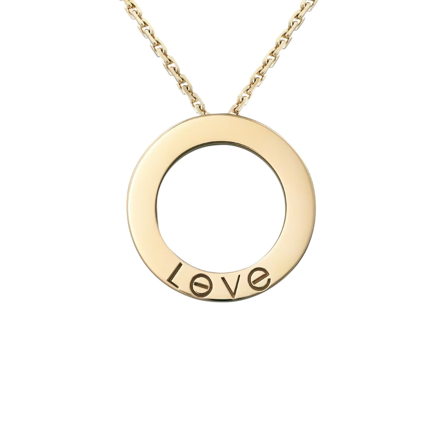 [Peak]LOVE LARGE CIRCULAR PENDANT FULL-PAVÉ DIAMOND NECKLACE